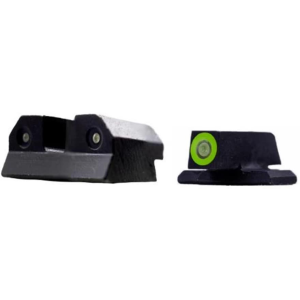 XS R3D Night Sight Set Sig P320, P365, P225, P226, P229, Springfield XD, XDm, XDs, FN 509 3-Dot Tritium Ember Glow Front Dot with Green Outline