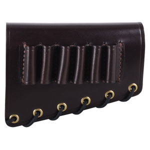 Galco Butt Cuff Stock Rifle Ammo Holder Right Hand 45-70 Government 6-Round Leather Dark Havana - Galco