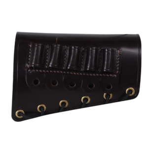 Galco Butt Cuff Stock Rifle Ammo Holder Right Hand 308 Winchester/30-30 Winchester 5-Round Leather Dark Havana - Galco