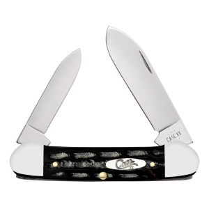 Case Canoe Pocket Knife 2.6" Spear/Pen Tru-Sharp Mirror Polished Blade Jigged Buffalo Horn Handle Gray - Case