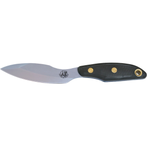 Knives of Alaska Yukon #1 Fixed Blade Knife 3.75" Elliptical D2 Matte Blade Rubber Handle Black - Knives Of Alaska