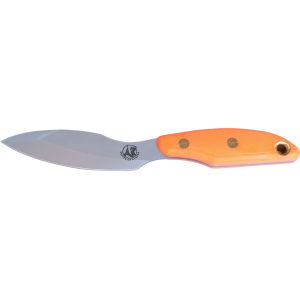 Knives of Alaska Yukon #I Fixed Blade Knife 3.75" Elliptical D2 Matte Blade Rubber Handle Orange - Knives Of Alaska