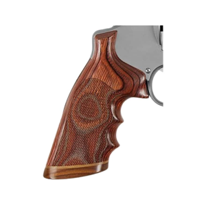 Hogue Fancy Hardwood Conversion Grips with Accent Stripe, Finger Grooves and Contrasting Butt Cap S&W N-Frame Round to Square Butt Checkered Rosewood Laminate - Hogue