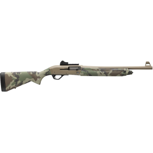 Winchester SX4 Defender Semi Automatic 12 Gauge Shotgun 18.5" Flat Dark Earth Barrel Woodland Camo Field Stock