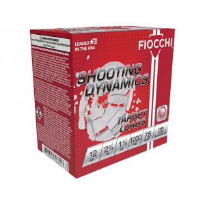 Fiocchi Shooting Dynamics 12 Gauge Ammo 2-3/4" #7-1/2 Lead Shot 1-1/8 oz Case of 250 (10 Boxes of 25) - Fiocchi