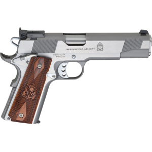 Springfield Armory 1911A1 Target 45 ACP Pistol 5" Barrel 7+1 Round Stainless Slide Cocobolo Grip Stainless Frame