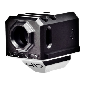 Agency Arms 417 Dual Port Compensator for Glock 17, 19, 26, 34 Gen 5 9mm 1/2"-28 Thread Aluminum Black - Agency Arms