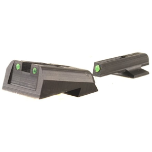 TRUGLO TFO Sight Set for 1911 Kimber Front and Rear Sight Cuts Steel Tritium Fiber Optic Green