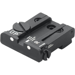 LPA TPU Adjustable Rear Sight for Glock 17, 19, 22, 23, 34, 35 Steel White Dot - Lpa Sights