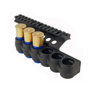 Mesa Tactical Sureshell Shotgun Ammo Carrier with 5-1/2" Picatinny Optic Rail 12 Gauge Benelli Super Nova 6-Round Polymer Black - Mesa Tactical