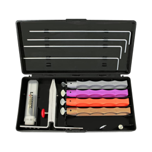 Lansky Deluxe Diamond Knife Sharpening System with Extra Coarse, Coarse, Medium and Fine Diamond Hones - Lansky