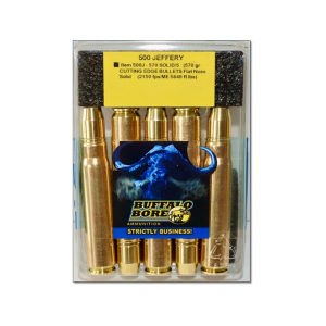 Buffalo Bore 500 Jeffery Ammo 570 Grain Cutting Edge Solid Flat Nose Lead Free Box of 5