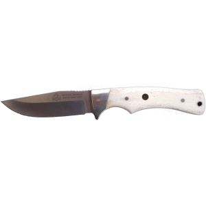 PUMA Deadwood Canyon Fixed Blade Knife 3.8" Drop Point DIN 1.4116 Satin Blade Bone Handle White - Puma