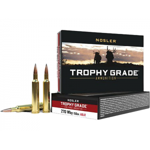 NOSLER Trophy Grade 270 Weatherby Magnum Ammo 150 Grain NOSLER Accubond Long Range Bonded Polymer Tip Box Of 20