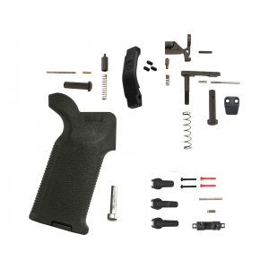AR-STONER Deluxe Customizable Lower Parts Kit with Magpul Magazine Release Button, Trigger Guard and MOE K2 Grip Black