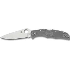 Spyderco Endura 4 Pocket Knife 3.8" Leaf VG-10 Satin Blade Fiberglass Reinforced Nylon (FRN) Handle Gray - Spyderco