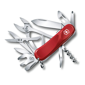 Victorinox Swiss Army Evolution S557 Pocket Knife Drop Point Stainless Steel Polished Blade Cellidor Handle Red - Victorinox Swiss Army