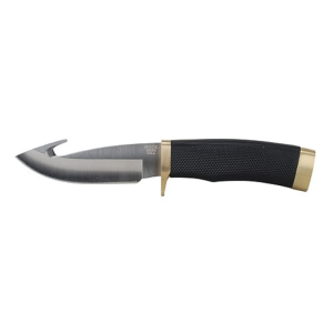 Buck Knives 691 Zipper-R Fixed Blade Knife 4.125" Drop Point with Gut Hook 420HC Satin Blade Rubber Handle Black - Buck Knives