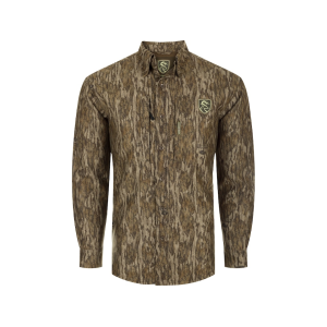 Drake Men's Non-Typical MST Microfleece Softshell Long Sleeve Crew Neck Shirt Mossy Oak Bottomland 2XL - Drake