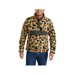 CARHARTT Men's Relaxed Fit Fleece Henley Sweatshirt 1972 Duck Camo 2XL Tall