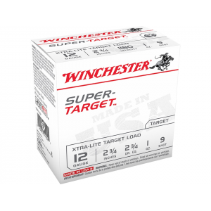 Winchester Super Target Xtra-Lite Target 12 Gauge Ammo 2-3/4" #9 Lead Shot 1 oz Case of 250 (10 Boxes of 25) - Winchester