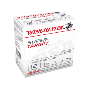 Winchester Super Target Heavy Target 12 Gauge Ammo 2-3/4" #7-1/2 Lead Shot 1-1/8 oz Case of 250 (10 Boxes of 25) - Winchester