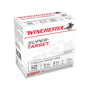 Winchester Super Target Xtra-Lite Target 12 Gauge Ammo 2-3/4" #7-1/2 Lead Shot 1 oz Case of 250 (10 Boxes of 25) - Winchester