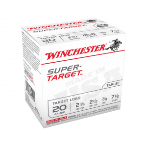 chester Super Target 20 Gauge 2-3/4 #7-1/2 Lead Shot 7/8 Oz Case Of 250 (10 Boxes Of 25) Ammo