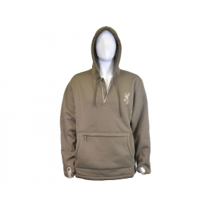 BROWNING Men's High Pile Quarter Zip Hoodie Major Brown Large