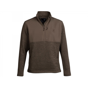 BROWNING Men's Spider Knit Quarter Zip Shirt Major Brown Medium