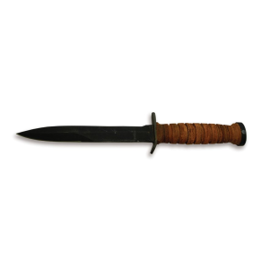 Ontario Mark III Trench Fixed Blade Knife 6.8" Spear Point High Carbon Steel Blade Leather Handle - Ontario