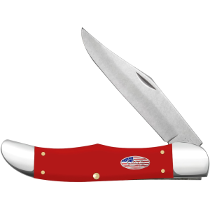 Case American Workman CS Pocket Hunter Pocket Knife 4.1" Clip Point Carbon Bowl Blade Synthetic Handle Red - Case