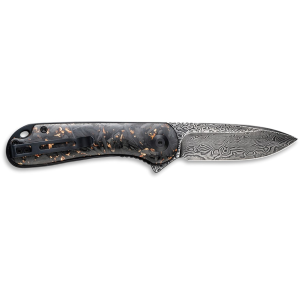 CIVIVI Elementum Pocket Knife 2.96" Drop Point Damascus Black Blade Carbon Fiber Handle Black/Copper - Civivi