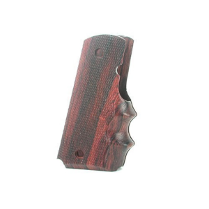 Hogue Fancy Hardwood Grips with Finger Grooves for 1911 Government, Commander Checkered Rosewood - Hogue