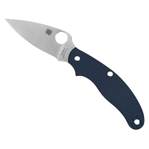 Spyderco UK Penknife Pocket Knife 2.95" Clip Point CPM-SPY27 Satin Blade G-10 Handle Blue - Spyderco