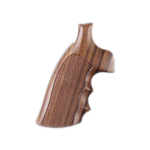 Hogue Fancy Hardwood Conversion Grips with Finger Grooves for S&W N-Frame Round to Square Butt Checkered Pau Ferro - Hogue