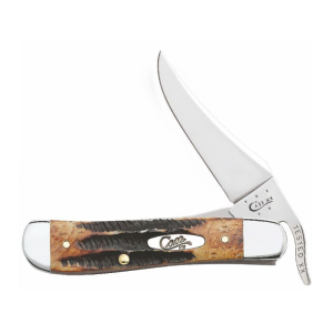 Case RussLock Pocket Knife 4.25" Clip Point Stainless Steel Blade Stag Handle - Case