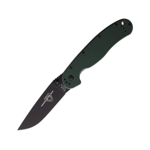 Ontario RAT 1 Pocket Knife 3.6" Drop Point CPM S35VN Black Blade G-10 Handle Green