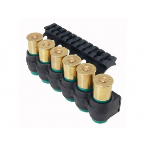 Mesa Tactical Sureshell Shotgun Ammo Carrier with 4-3/4" Picatinny Optic Rail 12 Gauge Mossberg 500, 590, 835 6-Round Polymer Black - Mesa Tactical