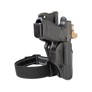 BLACKHAWK! T-Series L2C Drop Leg Holster Left Hand Glock 17, 19, 19X, 22, 23, 31, 32, 38, 45, 47 with Streamlight TLR 7,8 Polymer Black - Blackhawk!