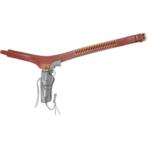 TRIPLE K 110 Wyoming Holster Drop-Loop Cartridge Gun BeltLeft Hand 22 Caliber Leather Walnut Oil Medium 33