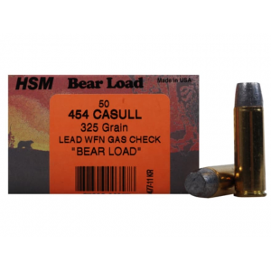  Bear 454 Casull 325 Grain Flat Nose Box Of 50 Ammo