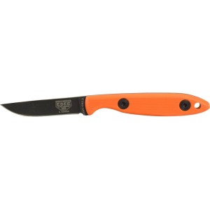 ESEE Knives Camp Lore Rowen Design Fixed Blade Knife 3.5" Drop Point 1095 Black Blade G-10 Handle Orange - Esee Knives