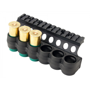 Mesa Tactical Sureshell Shotgun Ammunition Carrier with 5-1/2" Picatinny Optic Rail 12 Gauge Benelli M4, M1014 6-Round Polymer Black - Mesa Tactical