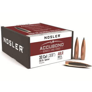 Nosler AccuBond Long Range 30 Caliber (308 Diameter) Bullets 210 Grain Bonded Polymer Tip Box of 100
