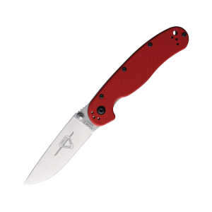 Ontario RAT 2 Pocket Knife 3" Drop Point CPM S35VN Satin Blade G-10 Handle Red - Ontario