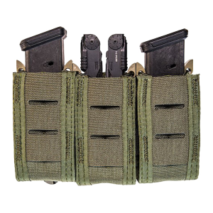 High Speed Gear NTOA Duty Triple Pistol Taco Pistol Magazine Pouch Nylon Olive Drab - High Speed Gear