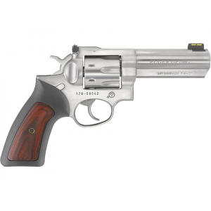 RUGER Gp100 357 Magnum Revolver 4.2" Stainless Barrel 7 Round Black/brown Grip