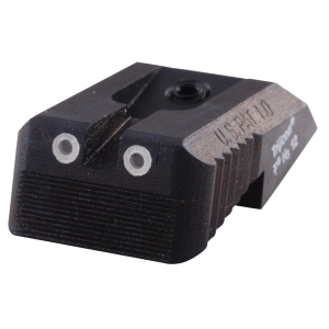 Kensight Defensive 1911 Rear Night Sight Novak LoMount Cut Steel Black Serrated Blade with Green Tritium Dots - Kensight