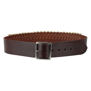 Hunter Cartridge Belt 2" 38 Caliber 25 Loops Leather Antique Brown Medium